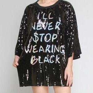 Black Sequin Dress Large Cocktail Party I’ll Never Stop Wearing Black Knee